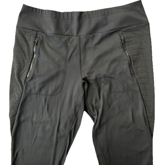 Athleta Peak Hybrid Fleece Tight Legging Black Athleisure Gym Activewear Size XL - Picture 4 of 8